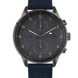 Tommy Hilfiger Quartz Leather Strap Grey Dial 44mm Watch for Men - 1791578