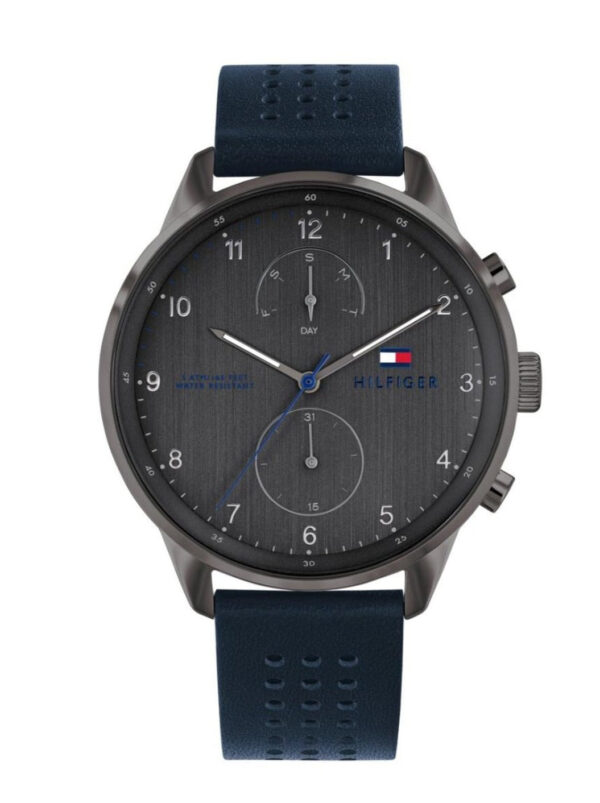 Tommy Hilfiger Quartz Leather Strap Grey Dial 44mm Watch for Men - 1791578