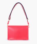 Red Half Flap Cross Body Bag - Maroon