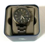 Men's Quartz Chronograph Grey Stainless Steel Black Dial 44Mm Watch