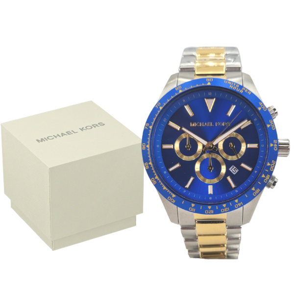 Michael Kors Mens Quartz Stainless Steel Blue Dial 45mm Watch - Mk8825