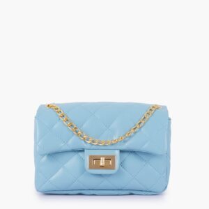 Buy Sky Blue Quilted Mini Bag With Chain - Dark Slate Blue in Pakistan