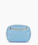 Sky Blue Quilted Rectangle Cross Body Bag - Dark Slate Blue