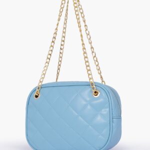 Buy Sky Blue Quilted Rectangle Cross Body Bag - Dark Slate Blue in Pakistan