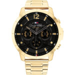 Tommy Hilfiger Men's Quartz Gold Stainless Steel Black Dial 50mm Watch 1710511