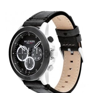 Buy Tommy Hilfiger Men's Quartz Leather Strap Black Dial 46mm Harley Watch 1791894 in Pakistan