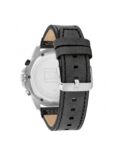 Tommy Hilfiger Men's Quartz Leather Strap Black Dial 46mm Harley Watch 1791894