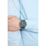 Men's Quartz Chronograph Grey Stainless Steel Black Dial 44Mm Watch