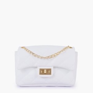 Buy White Quilted Mini Bag With Chain - Old Lace in Pakistan