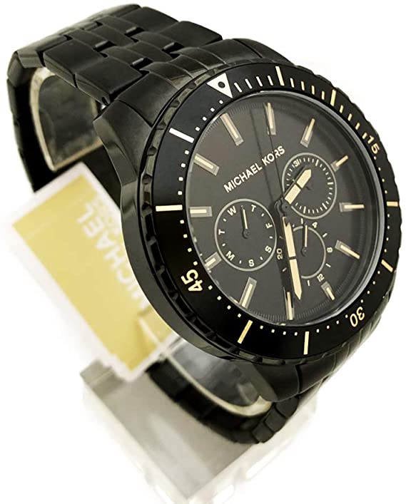 Michael Kors Mens Chronograph Quartz Stainless Steel Black Dial 44mm Watch - Mk7157