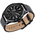 Tommy Hilfiger Quartz Leather Strap Black Dial 44mm Watch for Men - 1791638