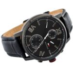 Tommy Hilfiger Quartz Leather Strap Black Dial 44mm Watch for Men - 1791310